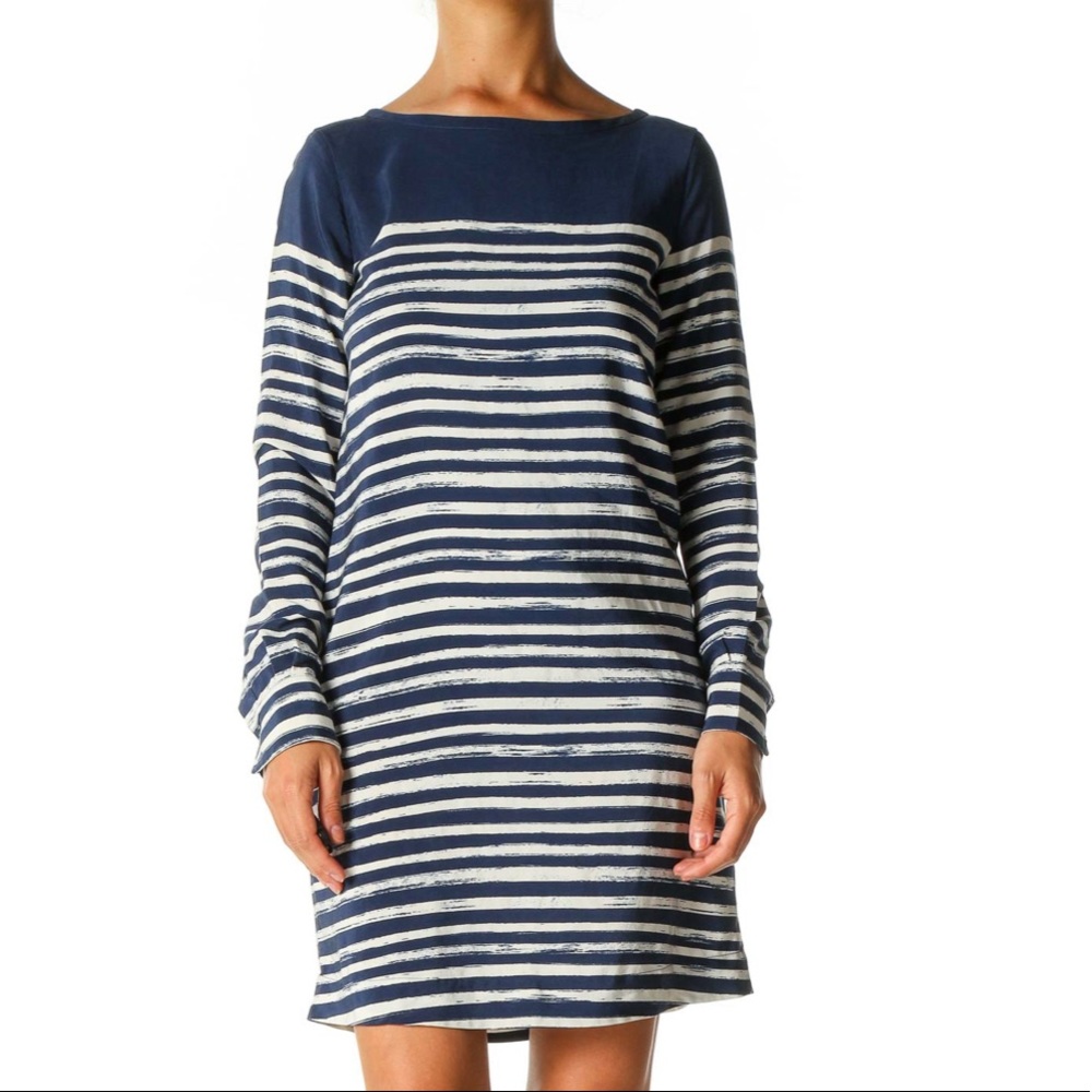 Vince Navy/White Striped Longsleeve shirt dress XS